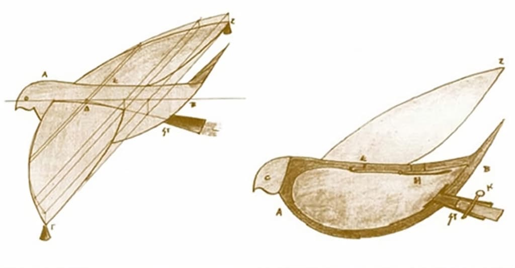 paloma de madera de Arquitas de Tarento
